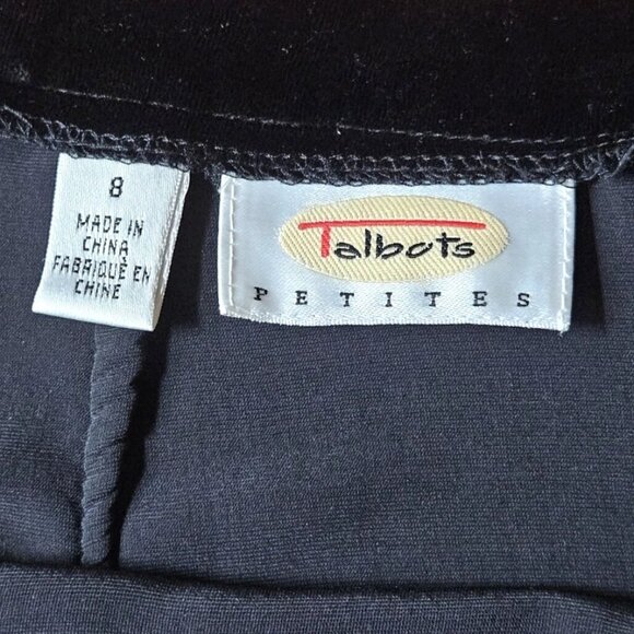 Vintage Talbots Black Velvet A-Line Skirt Women's Size 8P Excellent - Picture 3 of 6
